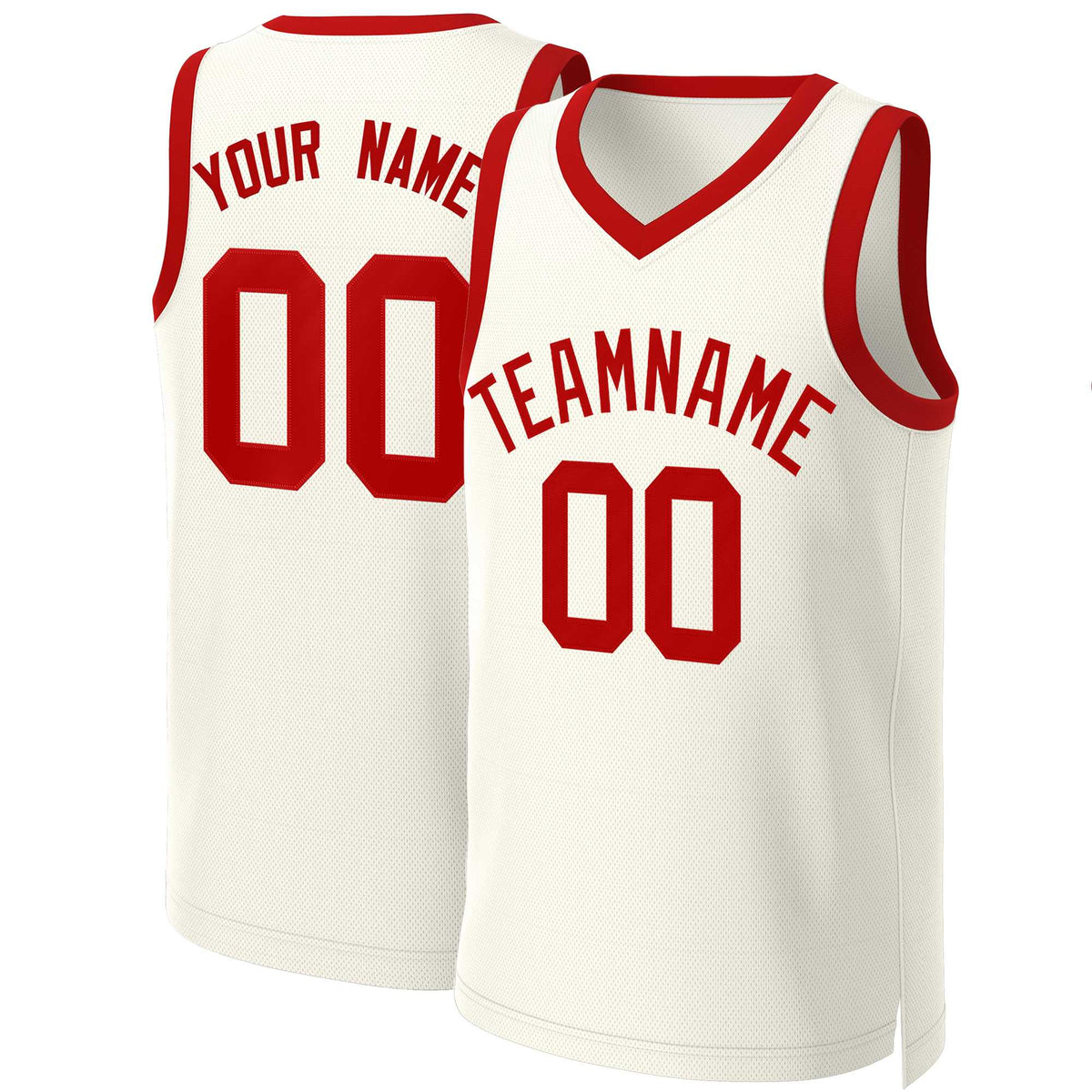 Custom White Red Classic Tops Basketball Jersey | KXKSHOP