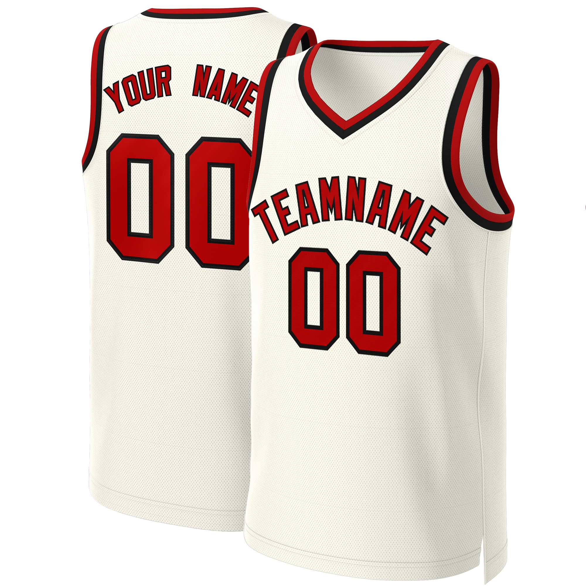 Custom White Red Classic Tops Basketball Jersey | KXKSHOP