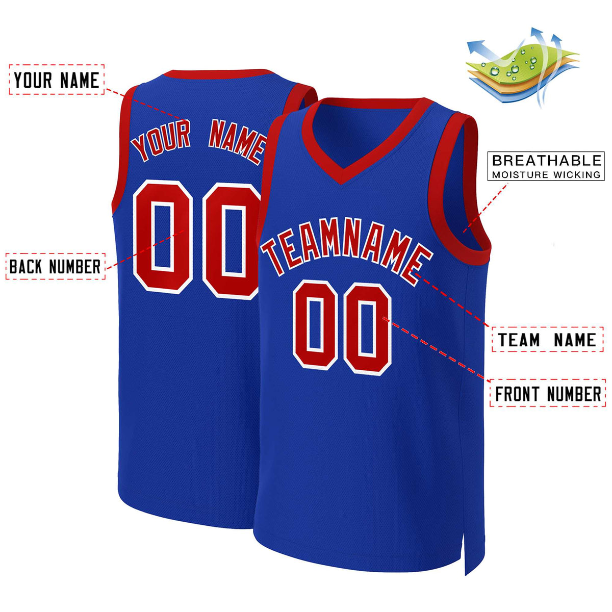 Custom White Red Classic Tops Basketball Jersey | KXKSHOP