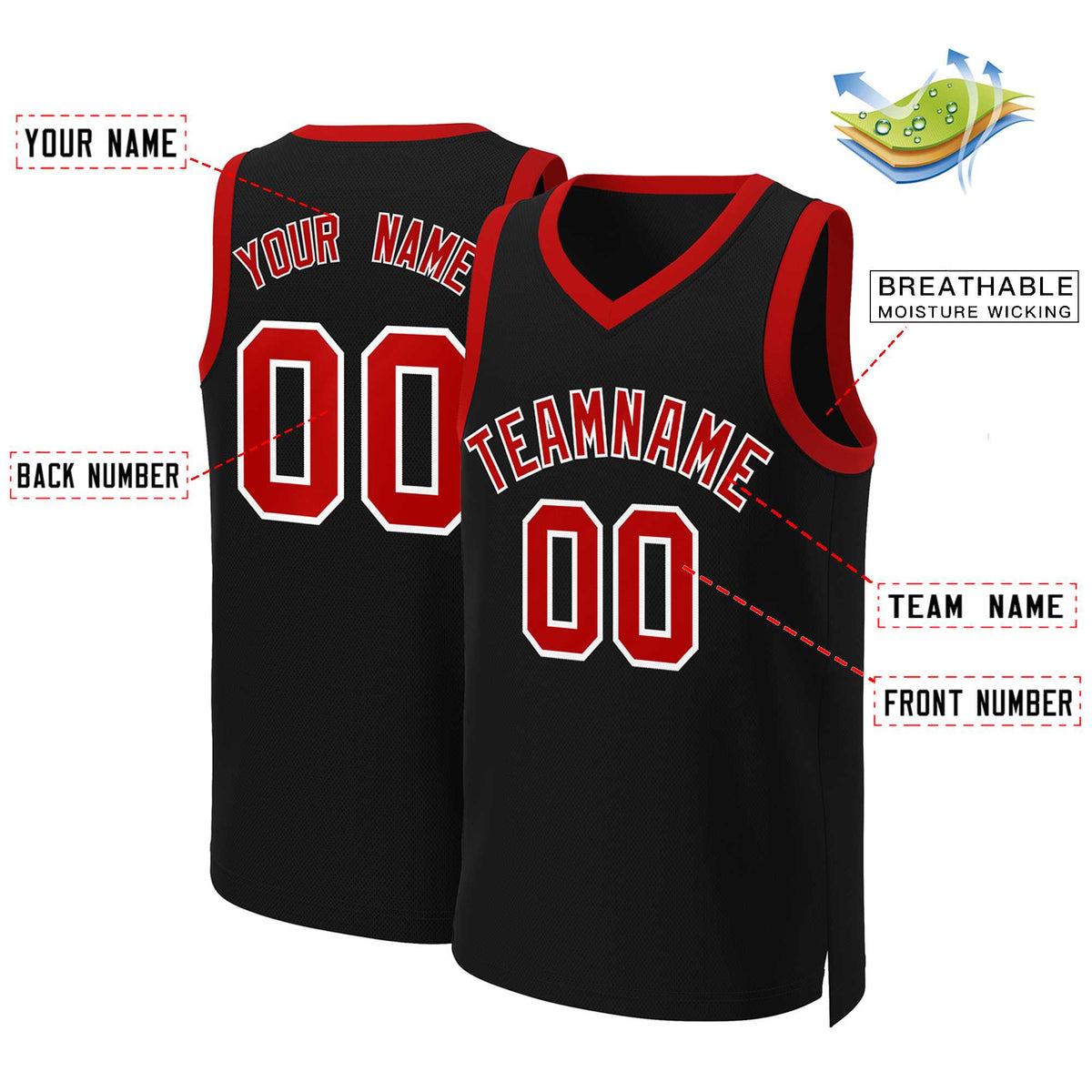 Custom White Red Classic Tops Basketball Jersey | KXKSHOP