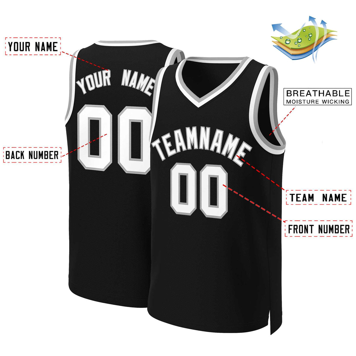 Custom White Red Classic Tops Basketball Jersey | KXKSHOP