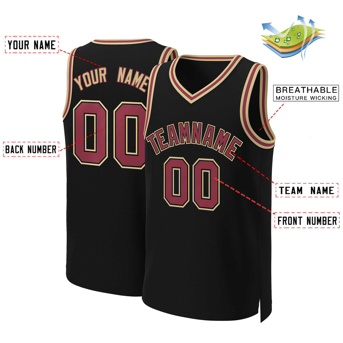 Custom White Red Classic Tops Basketball Jersey | KXKSHOP