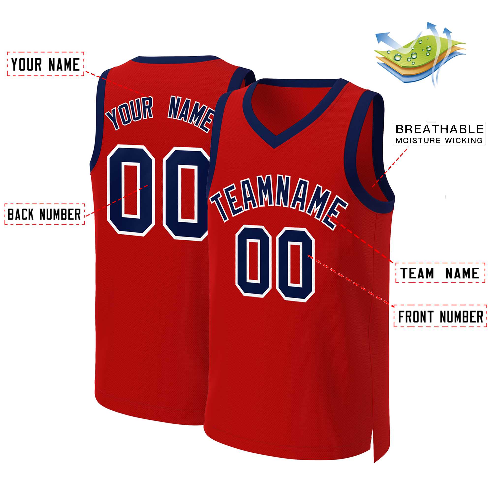 Custom White Red Classic Tops Basketball Jersey | KXKSHOP