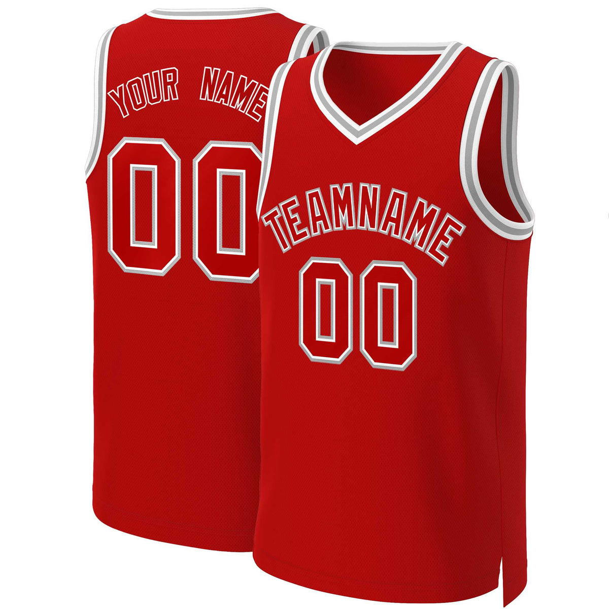 Maillot de basket-ball classique rouge et blanc personnalisé