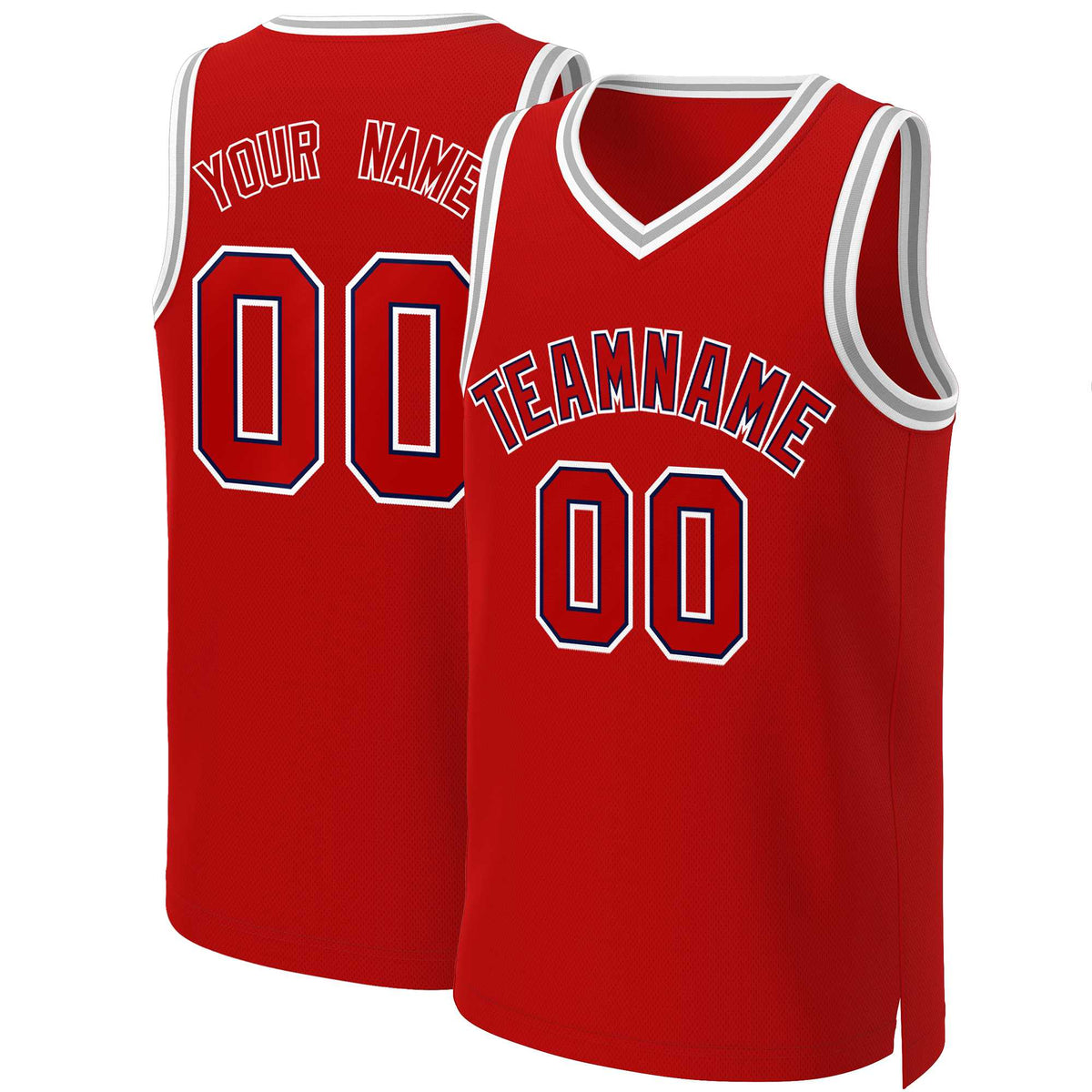 Custom White Red Classic Tops Basketball Jersey | KXKSHOP