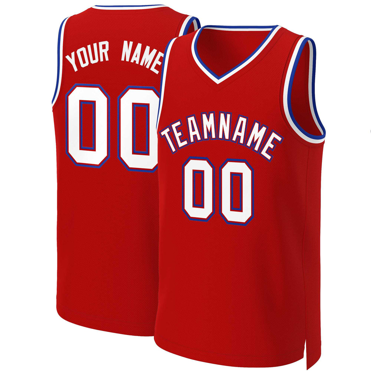 Custom White Red Classic Tops Basketball Jersey | KXKSHOP