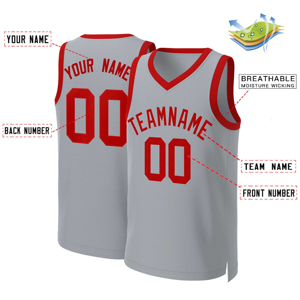 Custom White Red Classic Tops Basketball Jersey | KXKSHOP