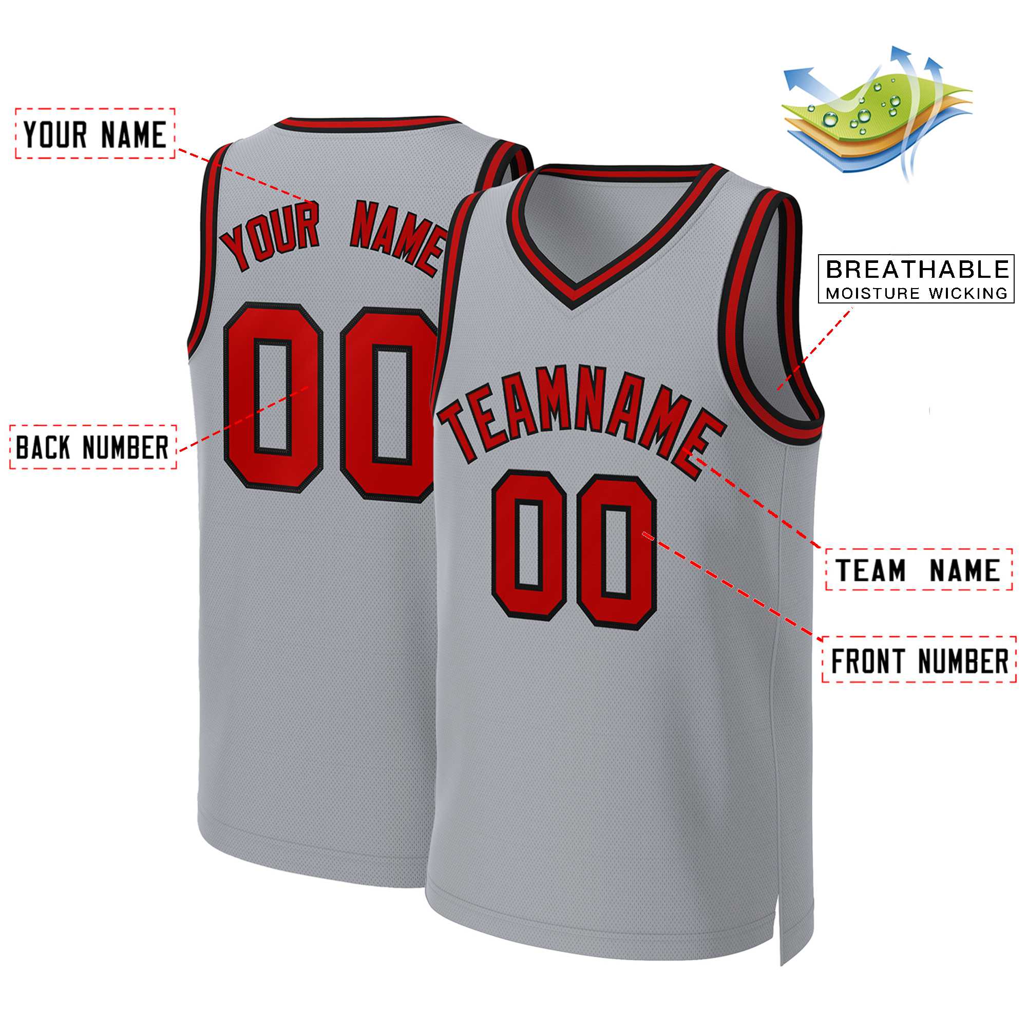 Custom White Red Classic Tops Basketball Jersey | KXKSHOP