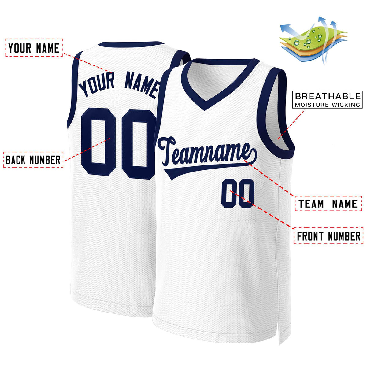 Custom White Red Classic Tops Basketball Jersey | KXKSHOP