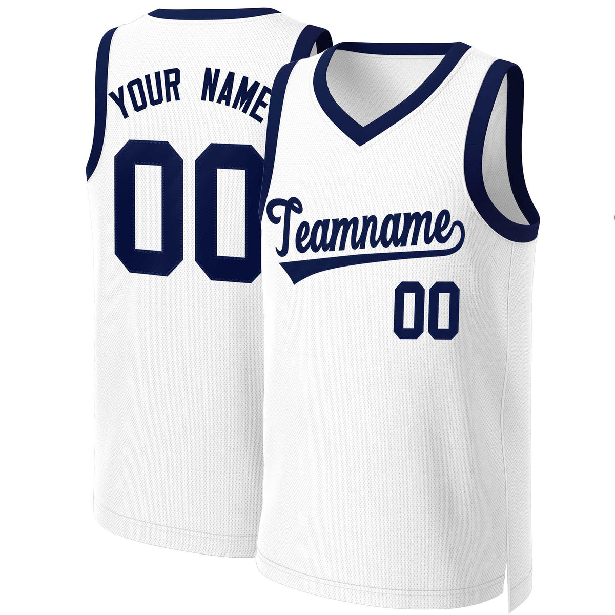 Custom White Navy Blue Classic Tops Basketball Jersey | KXKSHOP