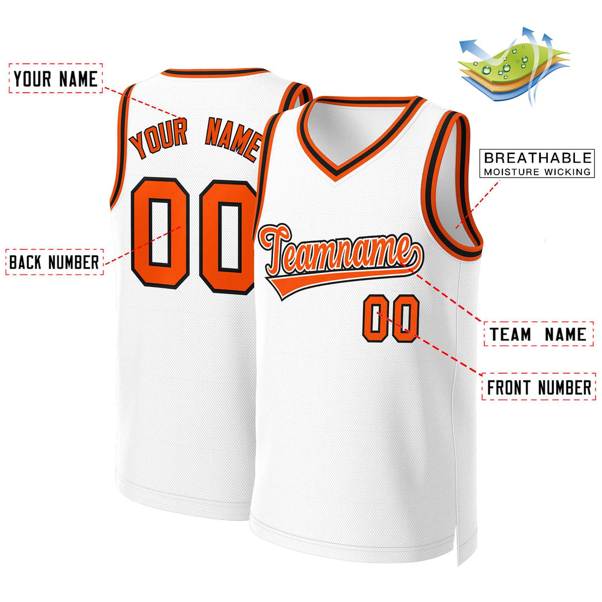 Custom White Red Classic Tops Basketball Jersey | KXKSHOP