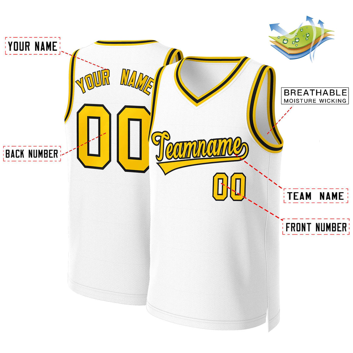 Custom White Red Classic Tops Basketball Jersey | KXKSHOP