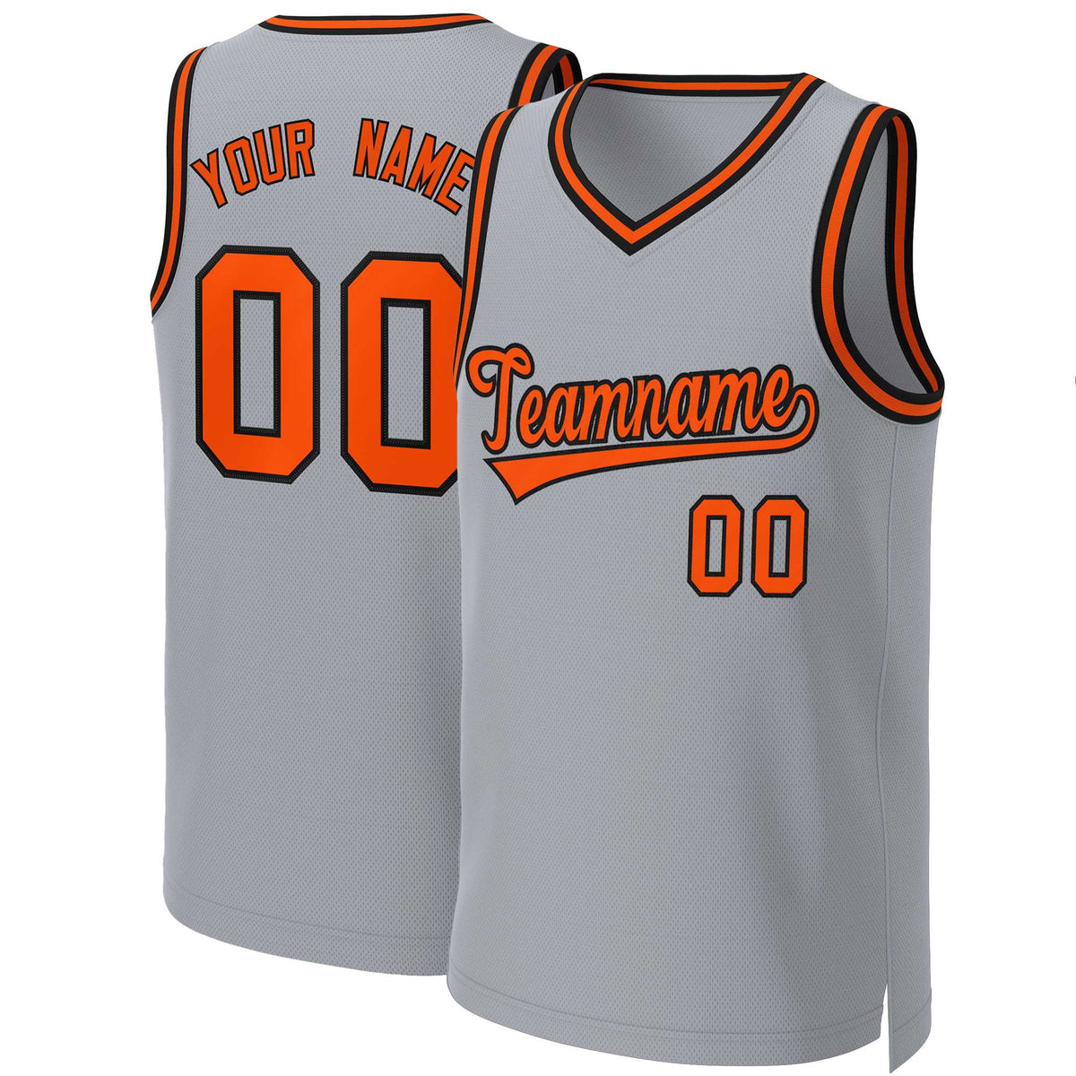 Custom Gray Orange-Black Classic Tops Basketball Jersey | KXKSHOP