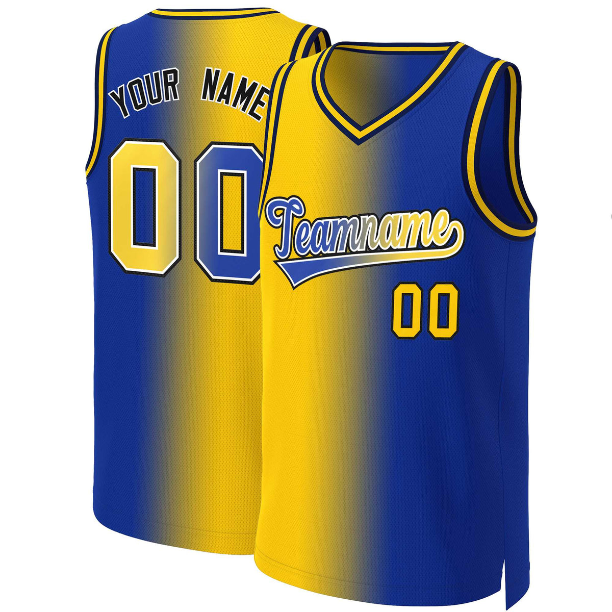 Custom Royal Royal-White Gradient Fashion Tops Basketball Jersey | KXKSHOP