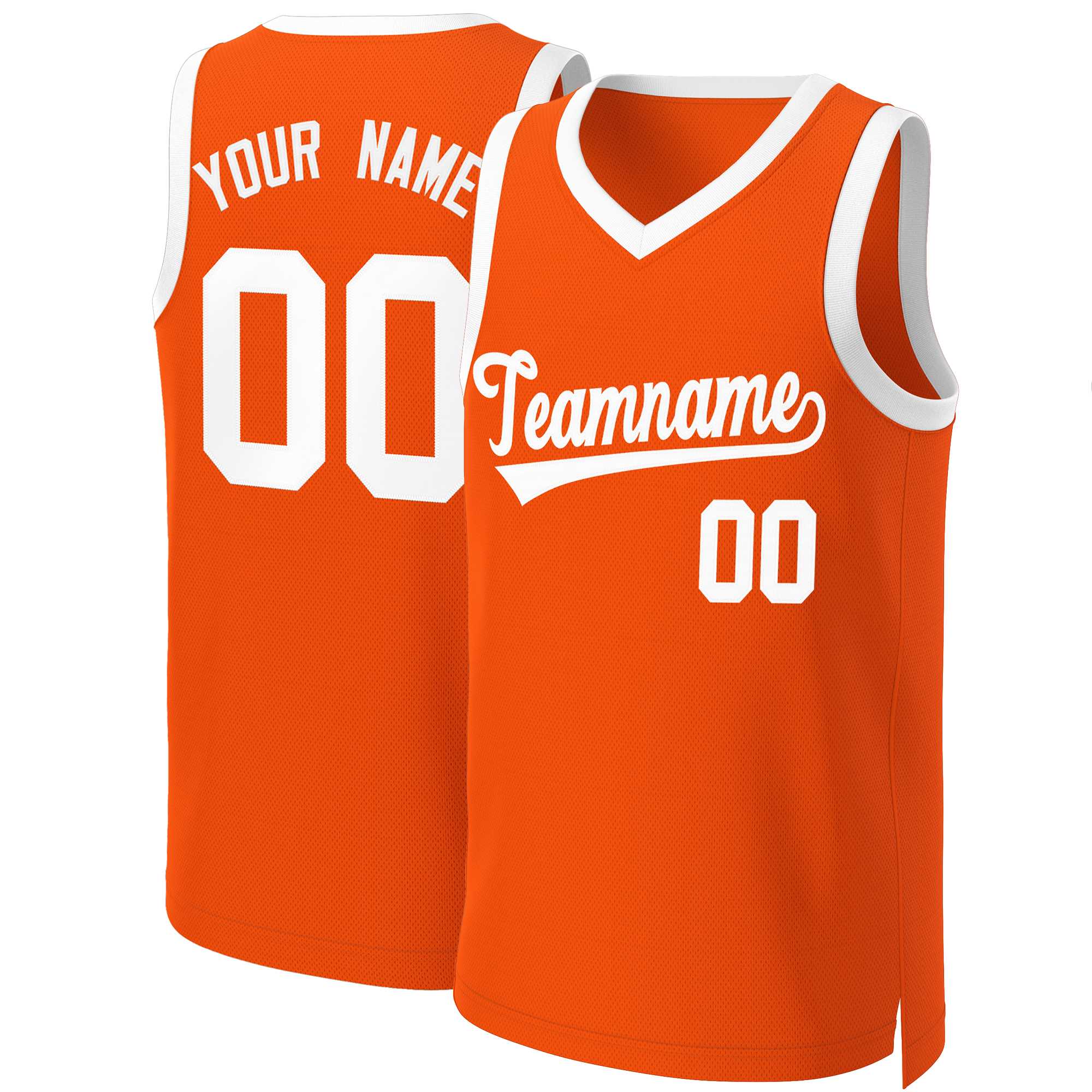 Custom Orange White Classic Tops Basketball Jersey | KXKSHOP