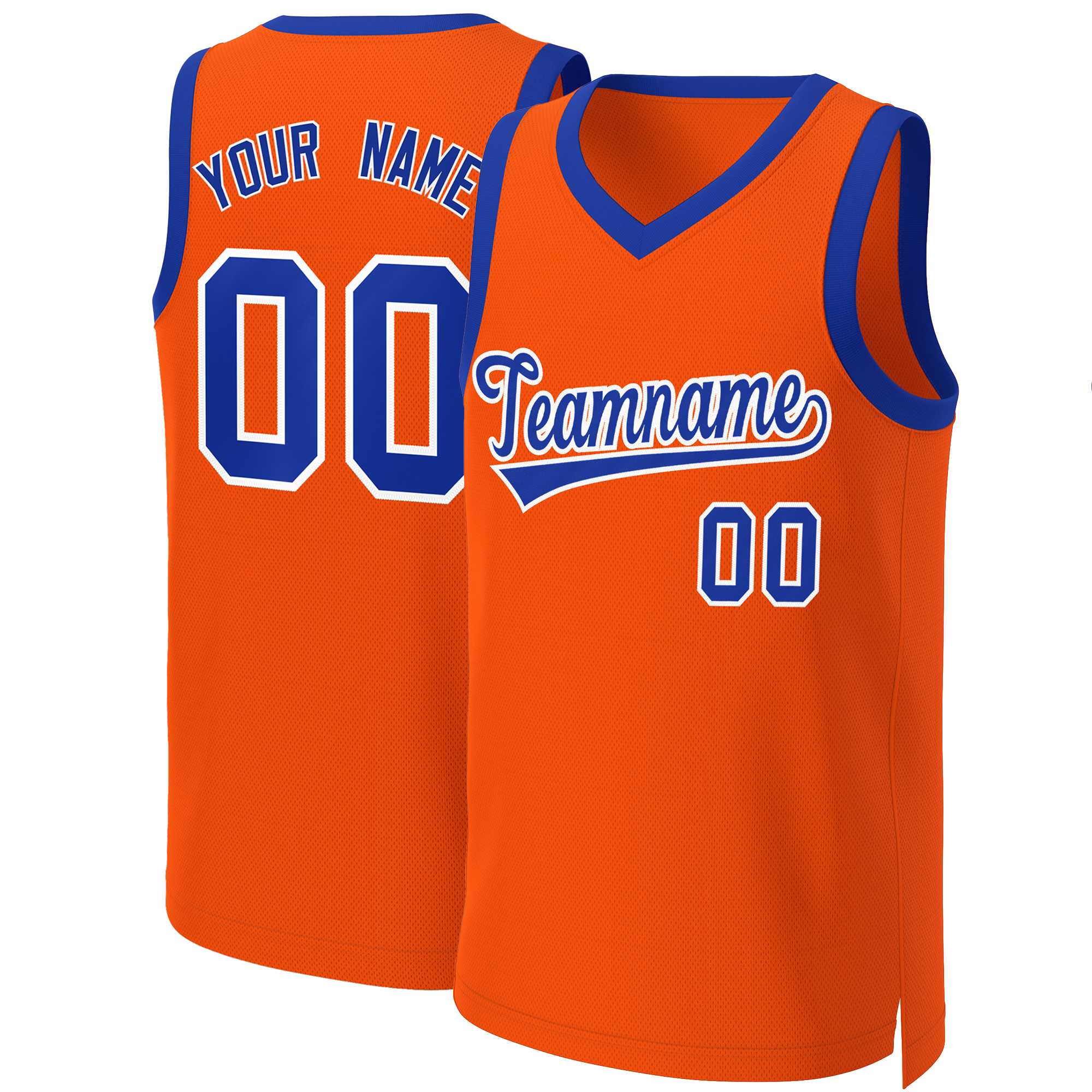 Custom Orange Royal-White Classic Tops Basketball Jersey | KXKSHOP