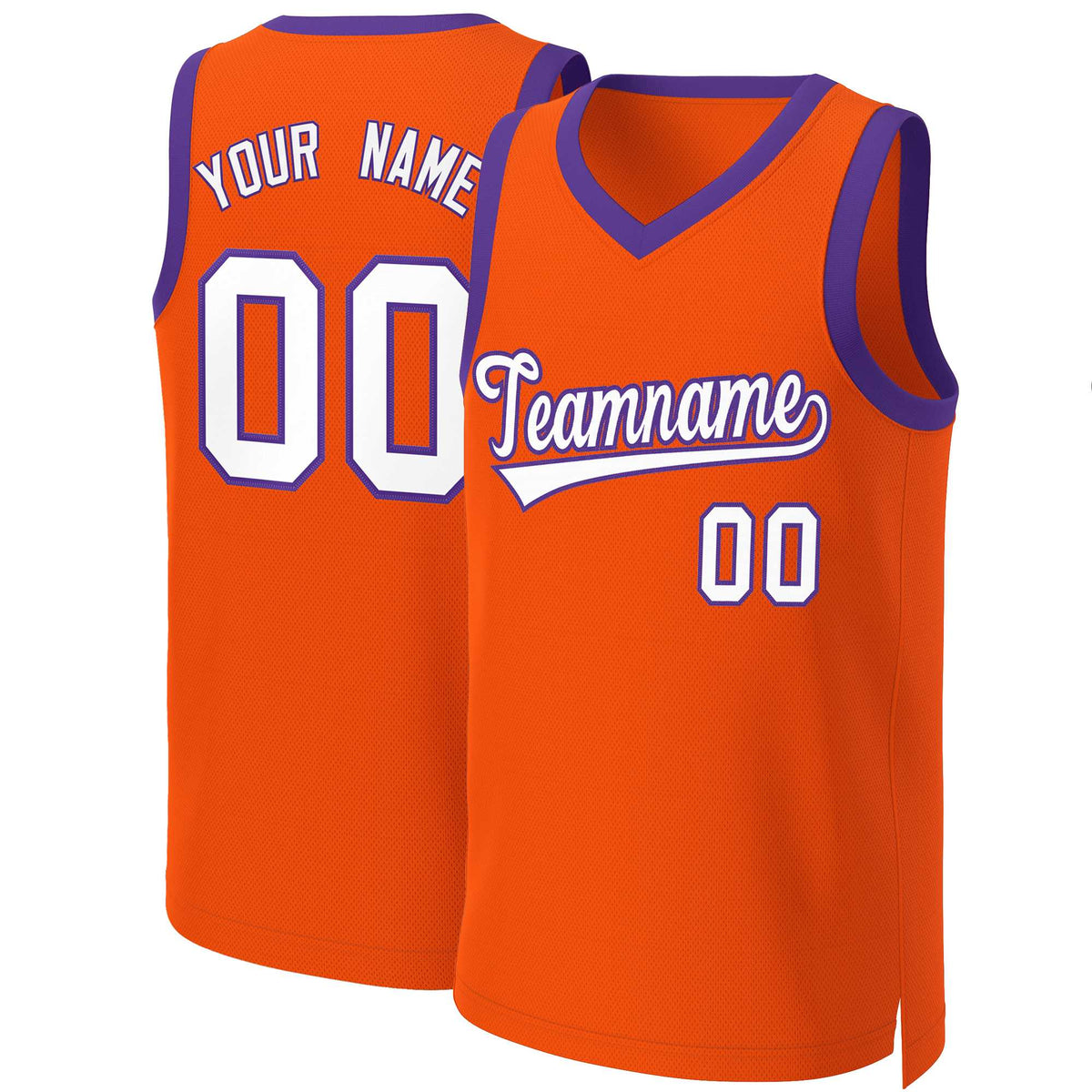 Custom Orange White-Purple Classic Tops Basketball Jersey | KXKSHOP