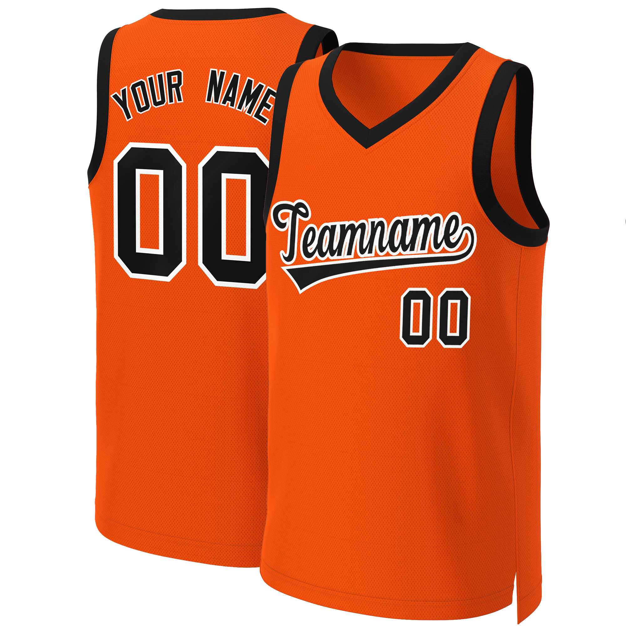 Custom Orange Black-White Classic Tops Basketball Jersey | KXKSHOP