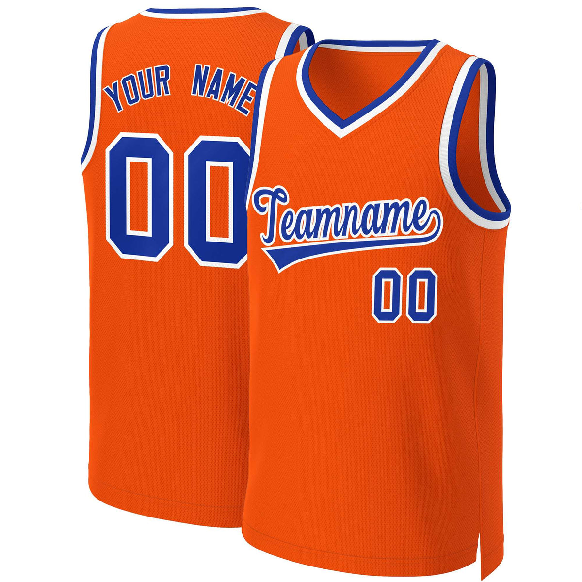 Custom Orange Royal-White Classic Tops Basketball Jersey | KXKSHOP