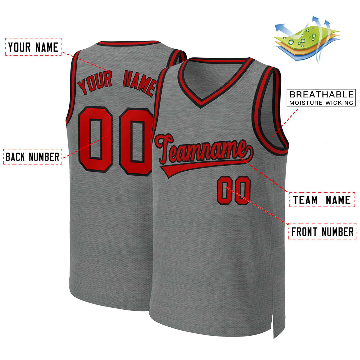 Custom White Red Classic Tops Basketball Jersey | KXKSHOP