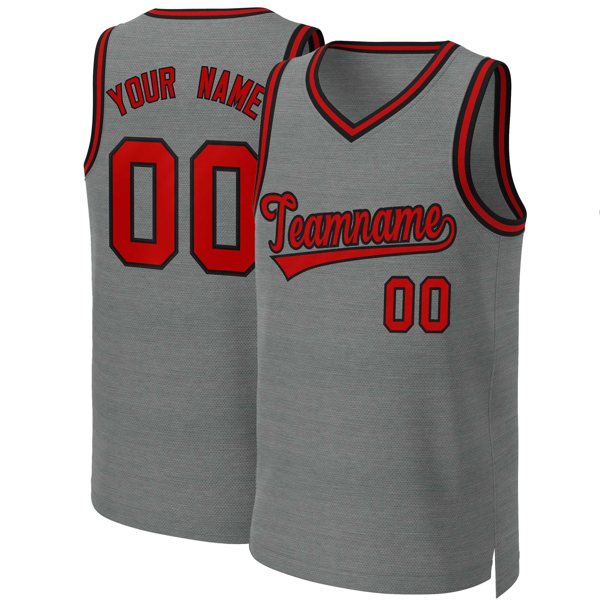 Custom Dark Gray Red-Black Classic Tops Basketball Jersey | KXKSHOP