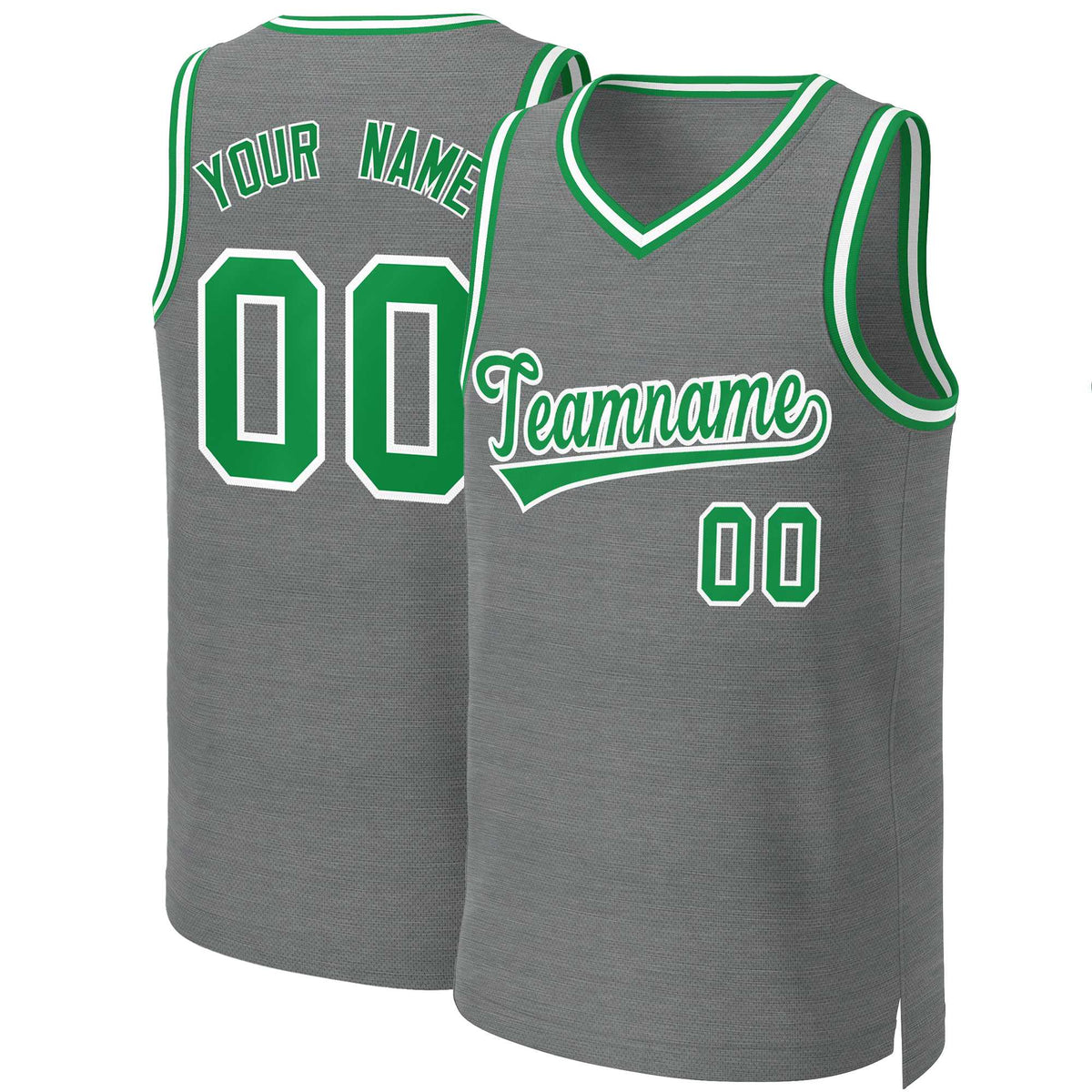 Custom Dark Gray Kelly Green-White Classic Tops Basketball Jersey | KXKSHOP