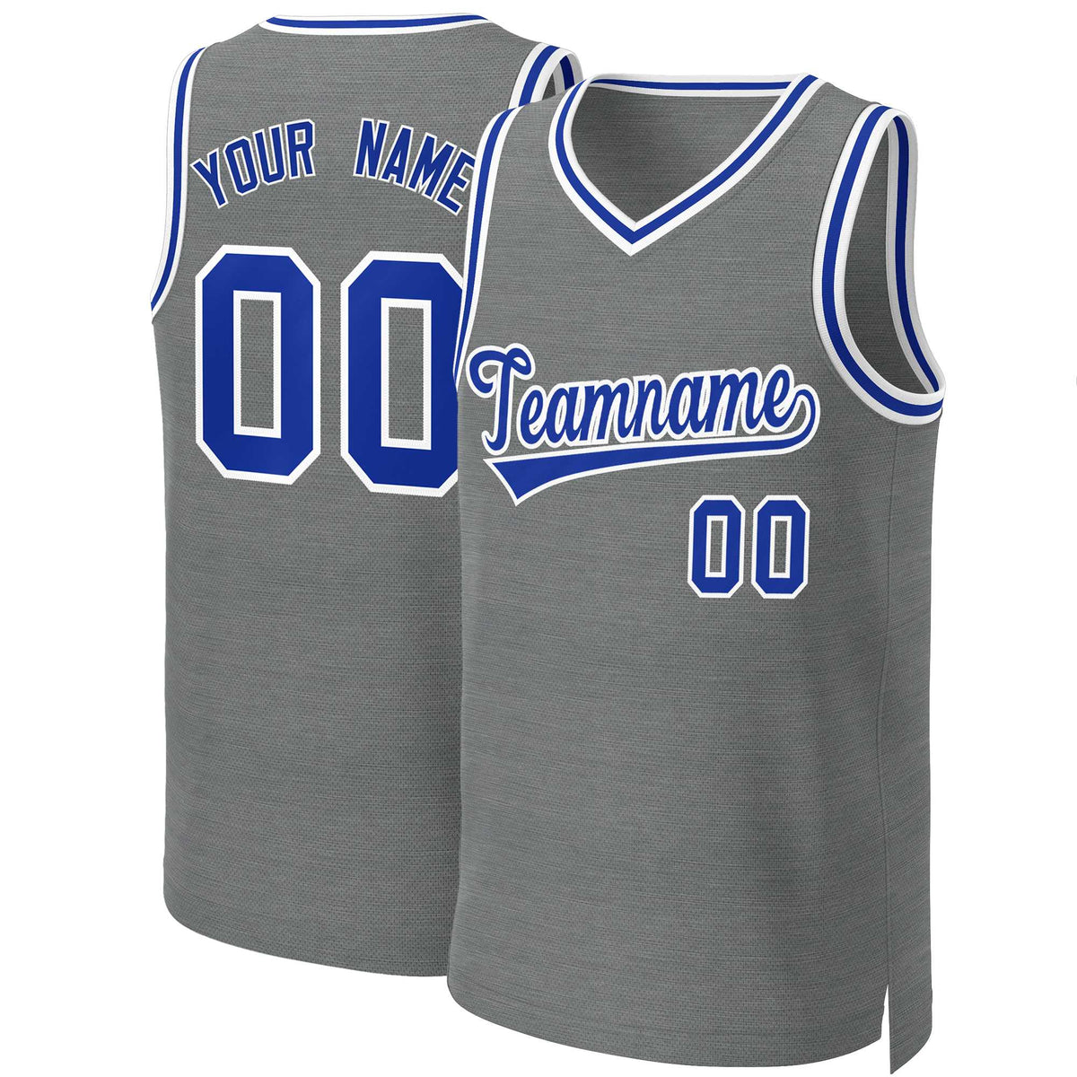 Custom Dark Gray Royal-White Classic Tops Basketball Jersey | KXKSHOP