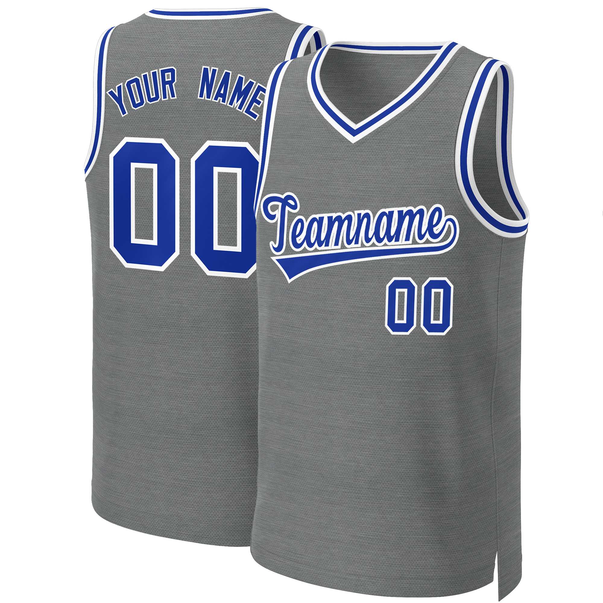 Custom Dark Gray Royal-White Classic Tops Basketball Jersey | KXKSHOP