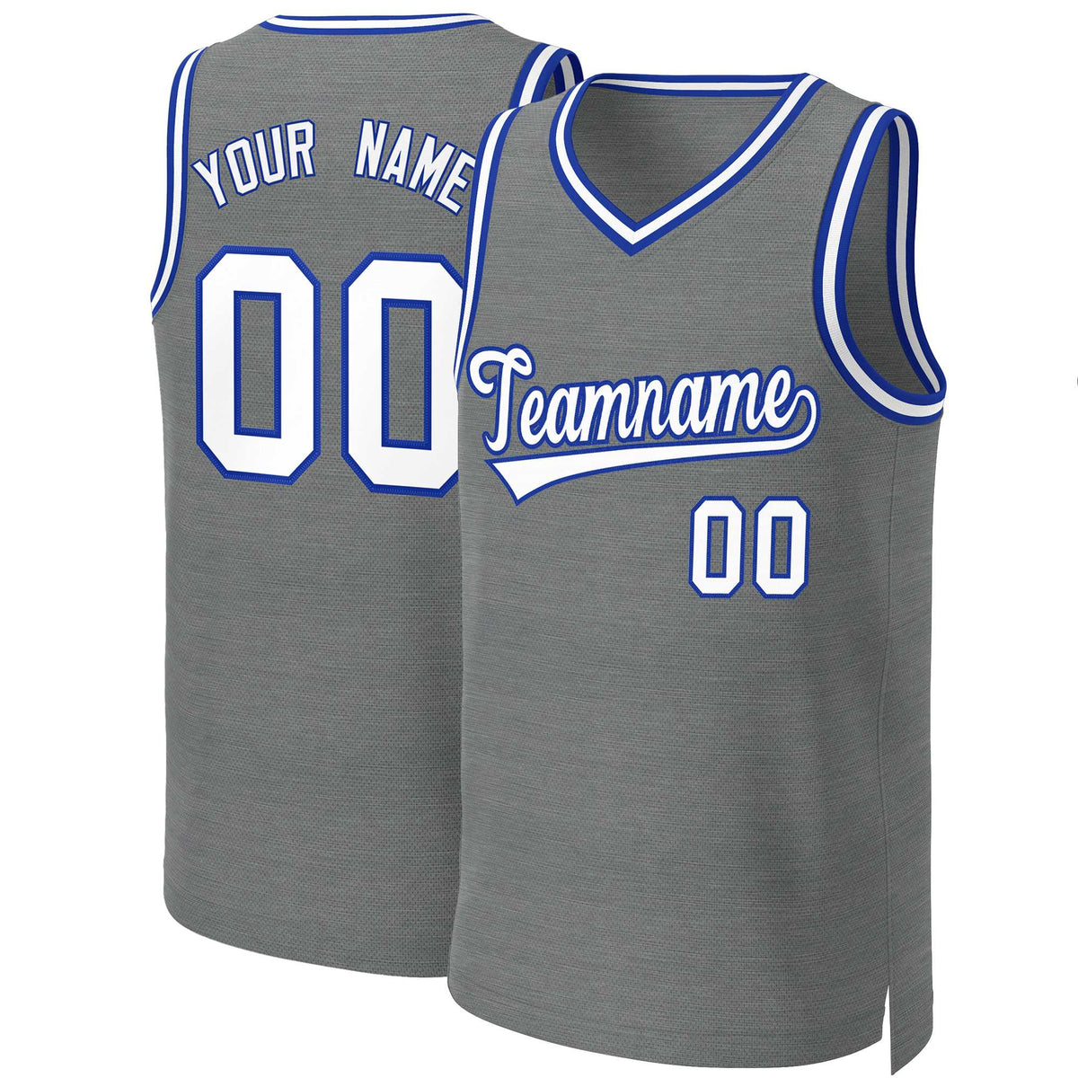 Custom Dark Gray White-Royal Classic Tops Basketball Jersey | KXKSHOP