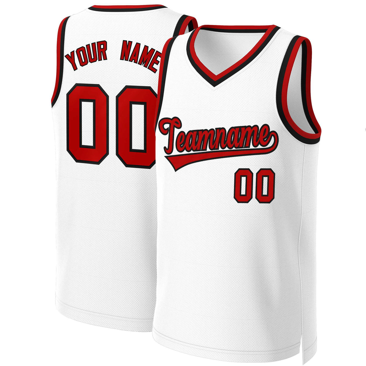 Custom White Red-Black Classic Tops Basketball Jersey | KXKSHOP
