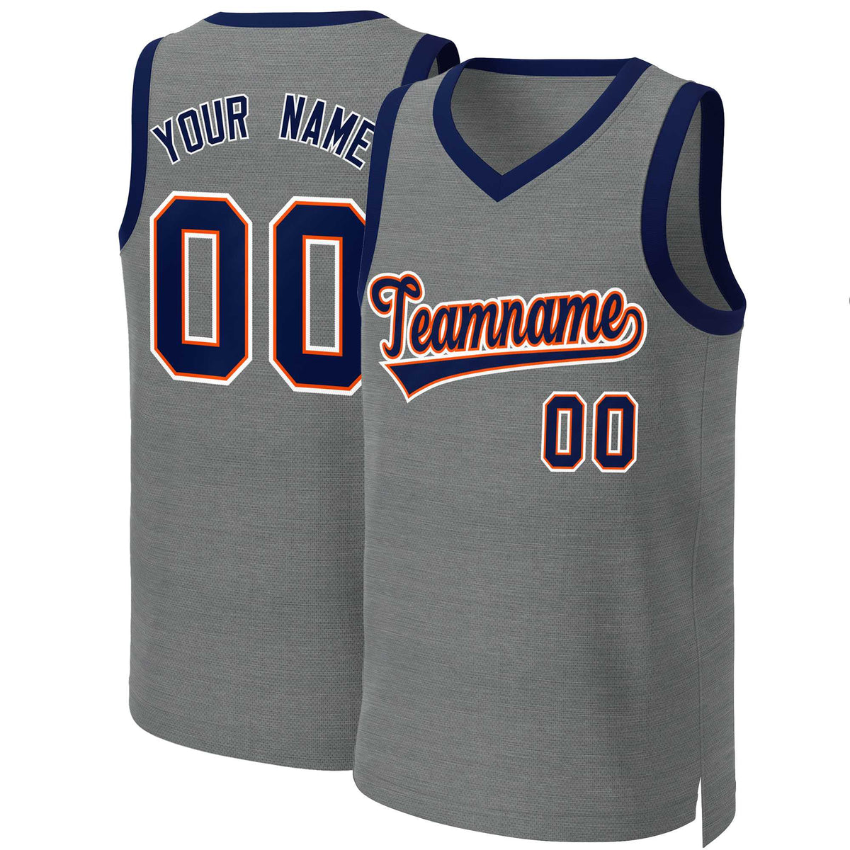 Custom Dark Gray Navy-Orange Classic Tops Basketball Jersey | KXKSHOP