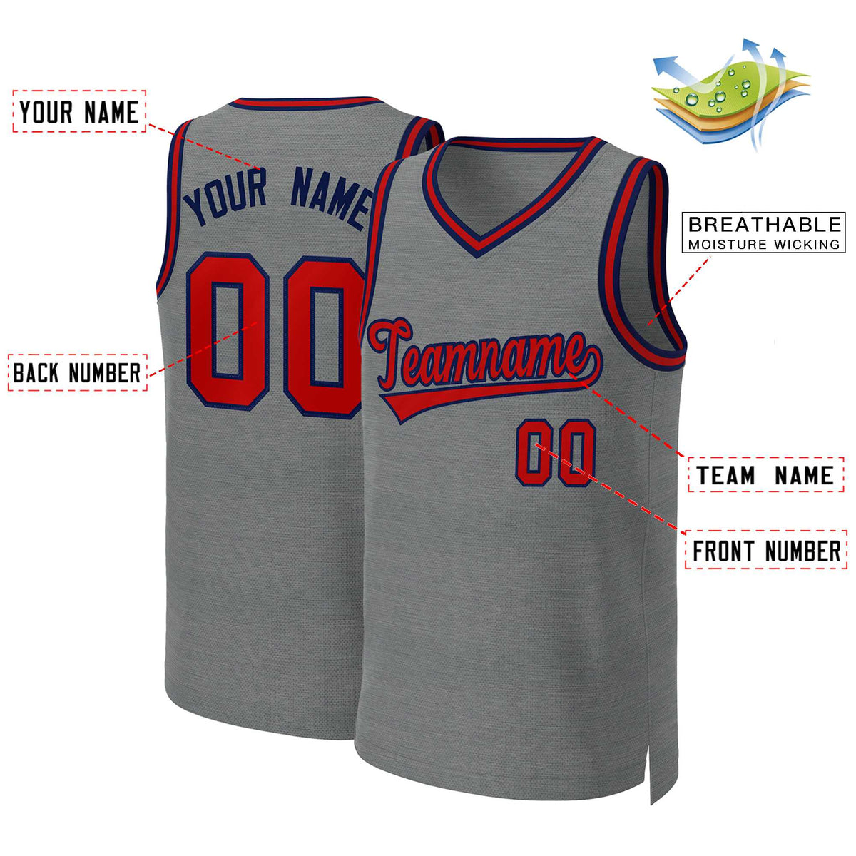 Custom White Red Classic Tops Basketball Jersey | KXKSHOP