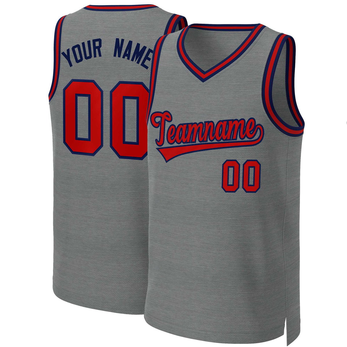 Custom Dark Gray Red-Navy Classic Tops Basketball Jersey | KXKSHOP