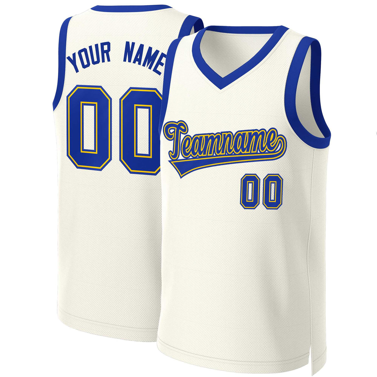 Custom Khaki Royal-Yellow Classic Tops Basketball Jersey | KXKSHOP