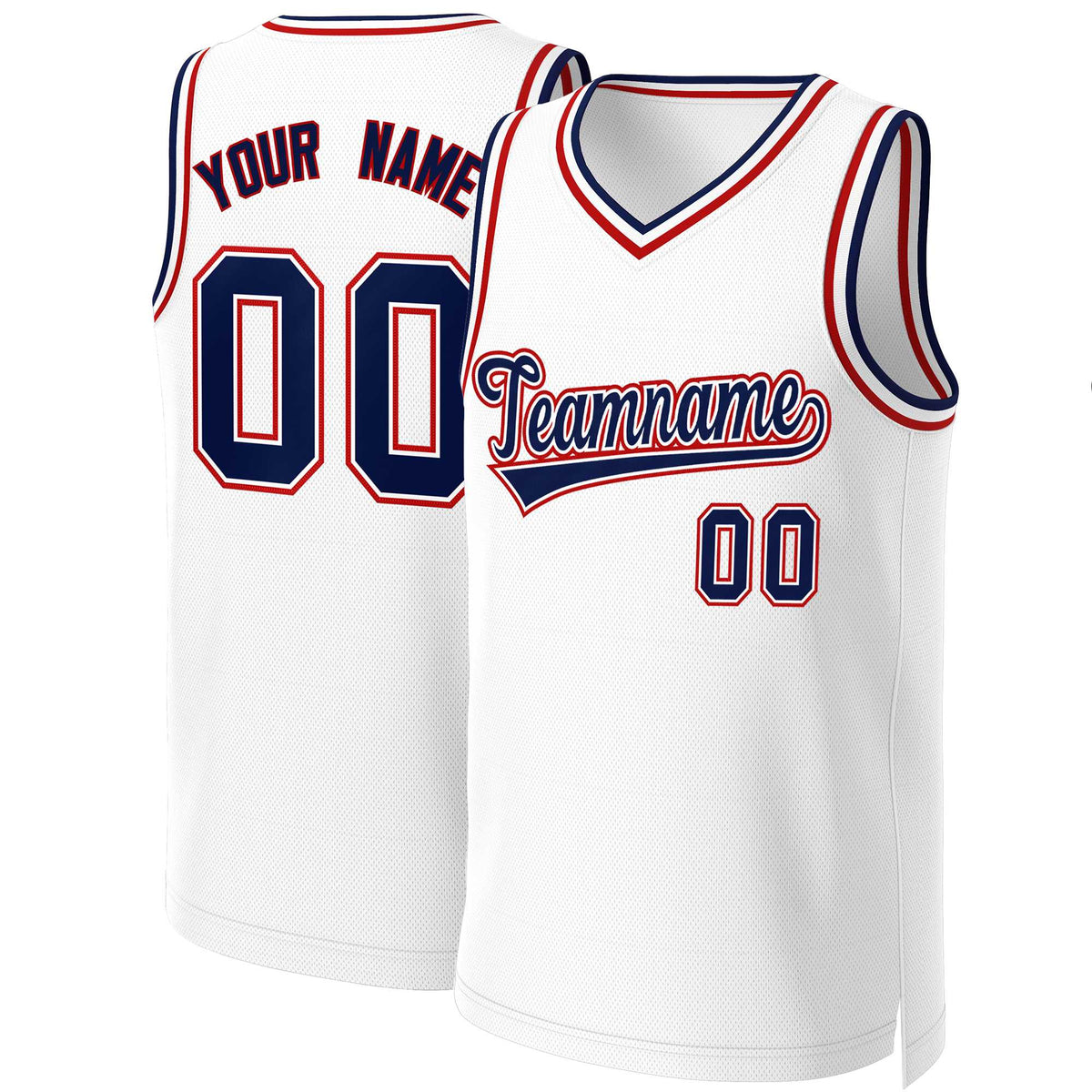 Custom White Navy-White Classic Tops Basketball Jersey | KXKSHOP