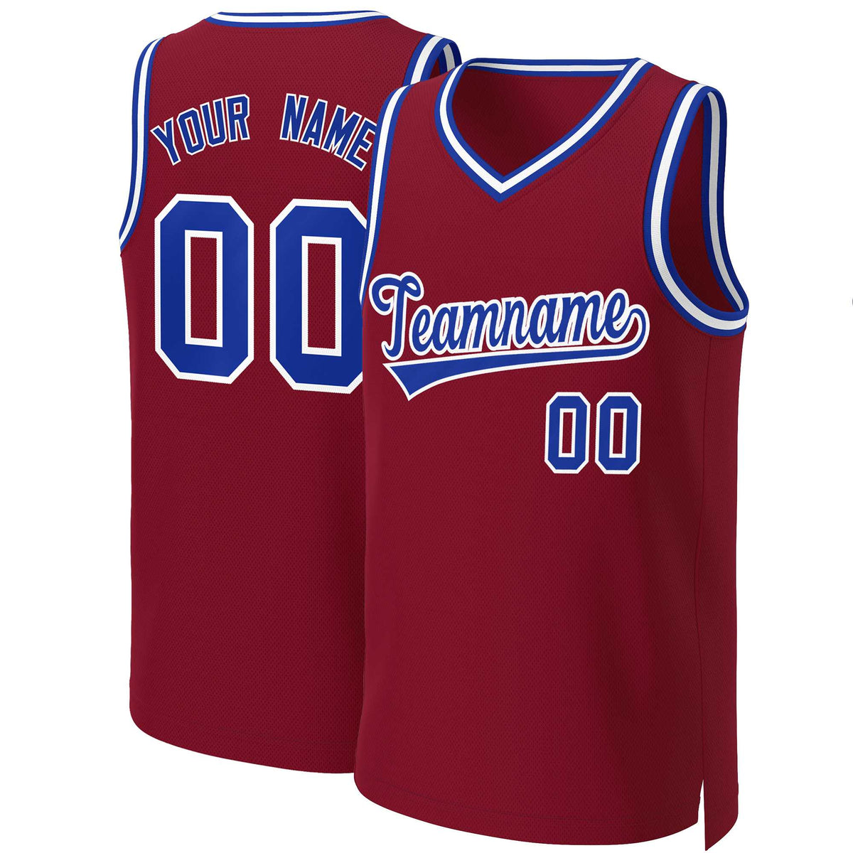 Custom Maroon Royal-White Classic Tops Basketball Jersey | KXKSHOP
