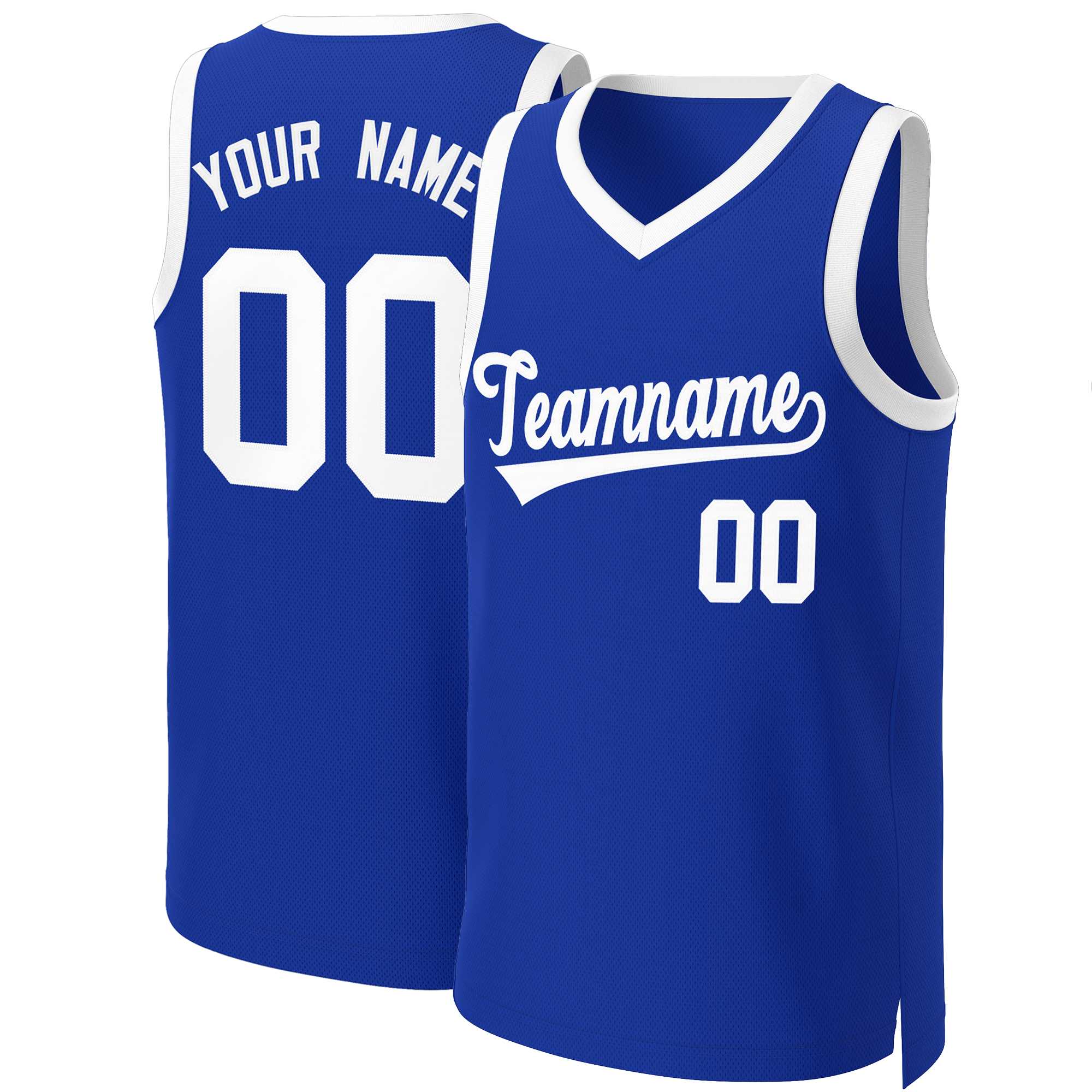 Custom Royal White Classic Tops Basketball Jersey | KXKSHOP