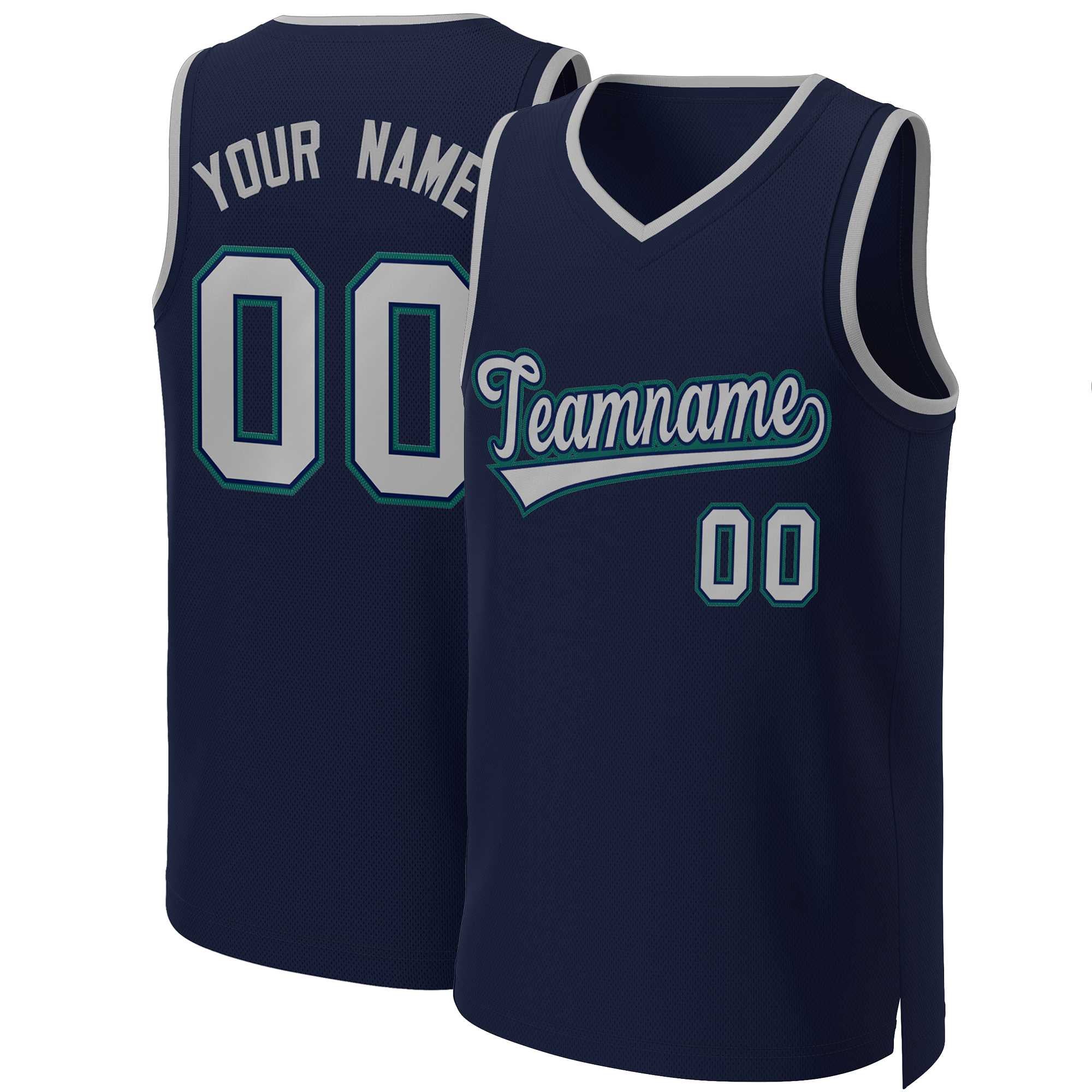 Custom Navy Gray-Navy Classic Tops Basketball Jersey | KXKSHOP