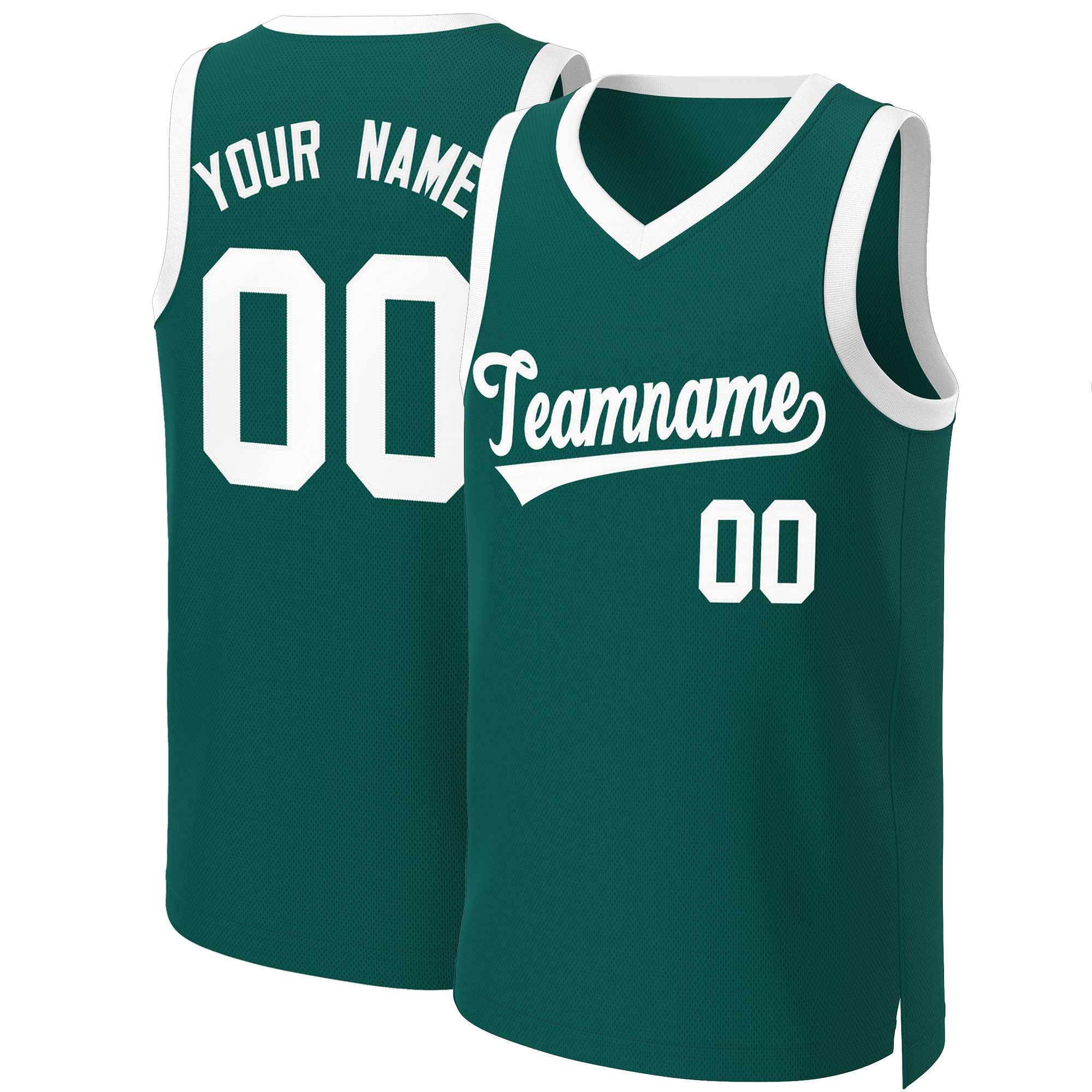 Custom Aqua White Classic Tops Basketball Jersey | KXKSHOP