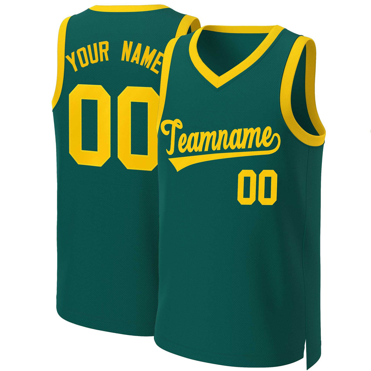 Custom Aqua Yellow Classic Tops Basketball Jersey | KXKSHOP