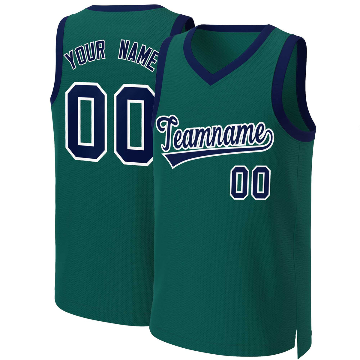 Custom Aqua Navy-White Classic Tops Basketball Jersey | KXKSHOP
