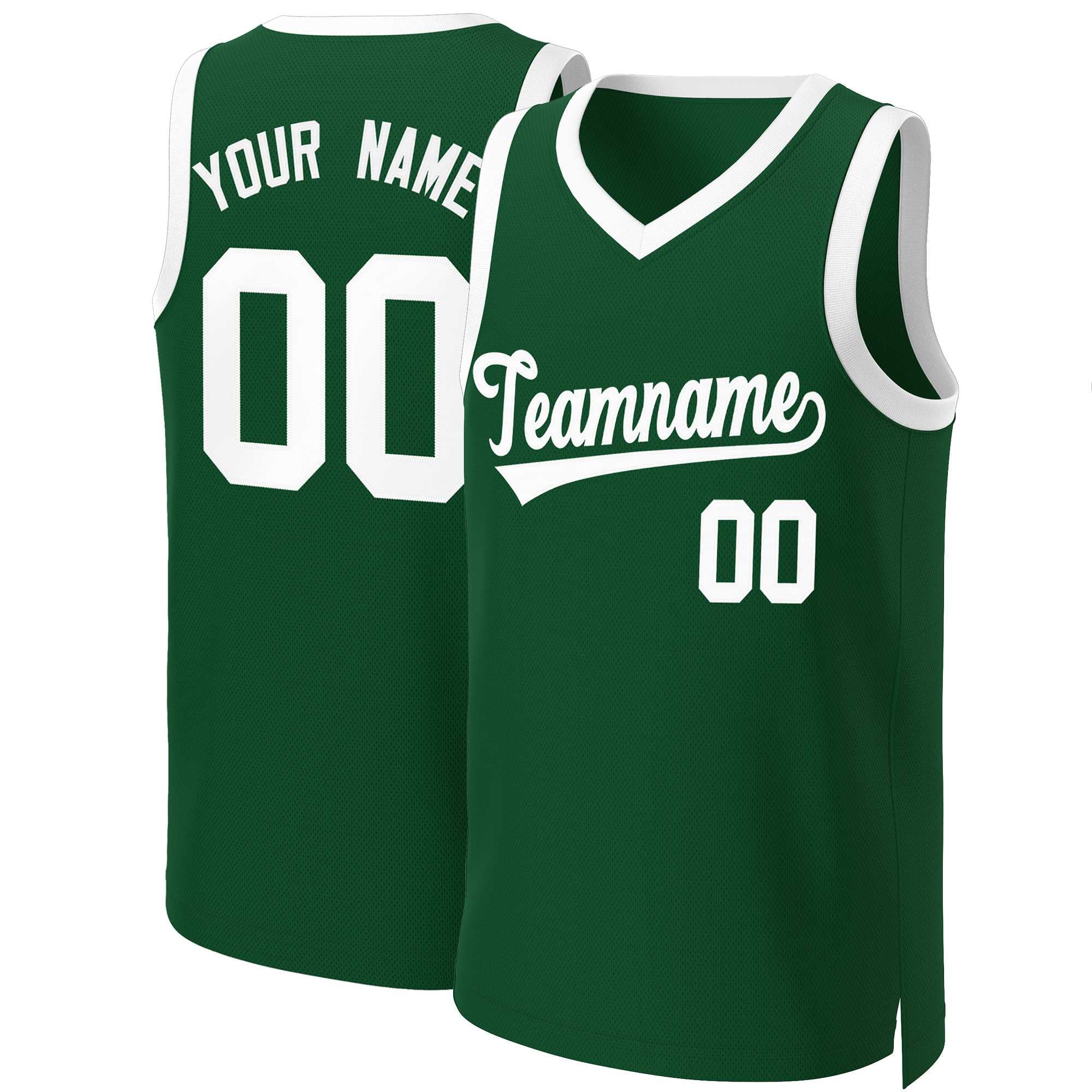 Custom Green White Classic Tops Basketball Jersey | KXKSHOP