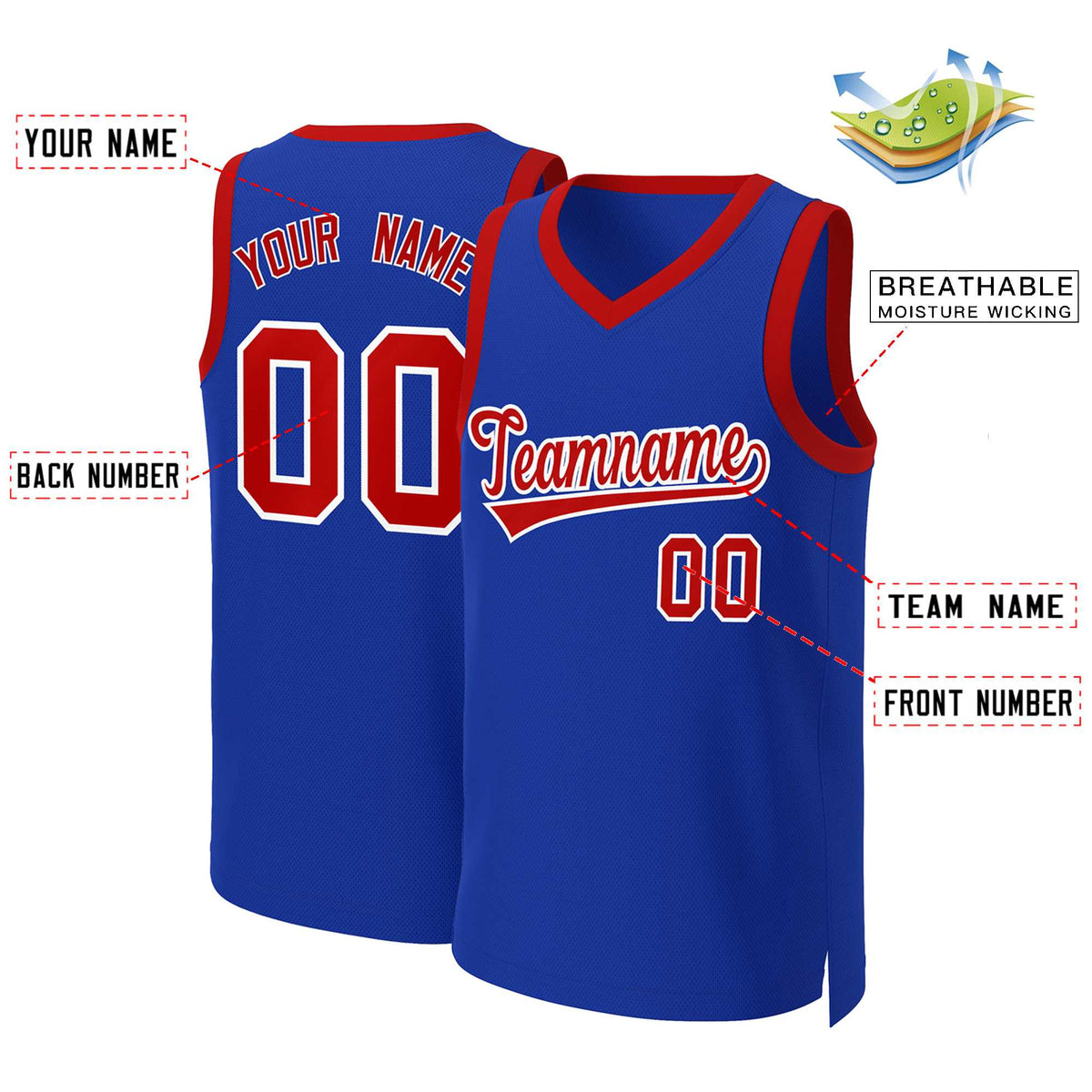 Custom White Red Classic Tops Basketball Jersey | KXKSHOP