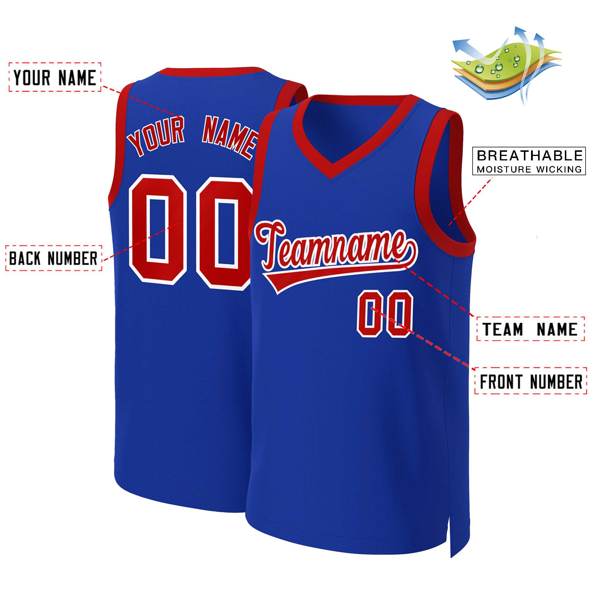 Custom White Red Classic Tops Basketball Jersey | KXKSHOP