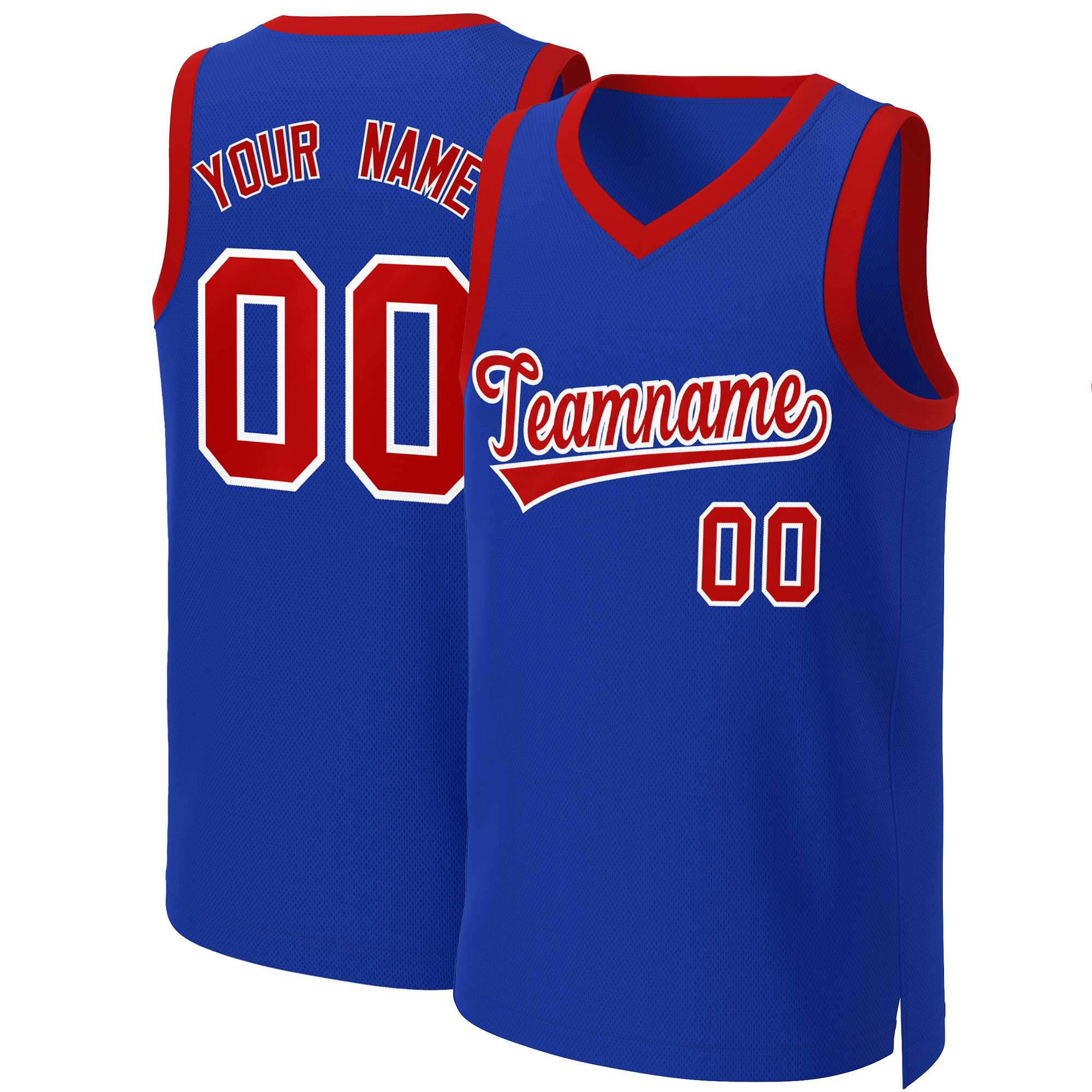 Custom Royal Red-White Classic Tops Basketball Jersey | KXKSHOP