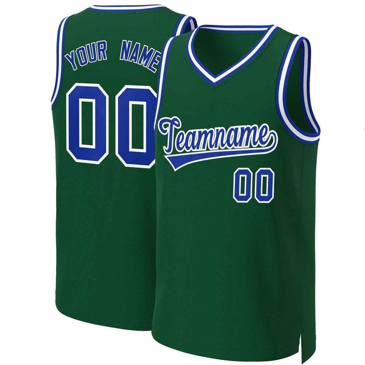 Custom Green Royal-White Classic Tops Basketball Jersey | KXKSHOP