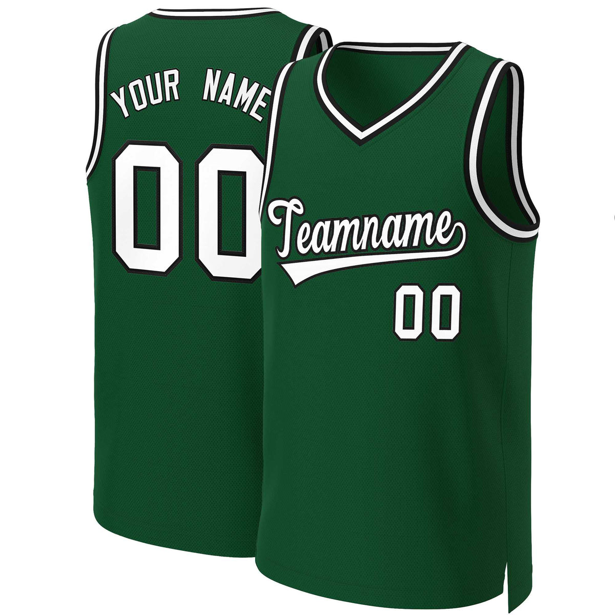 Custom Green White-Black Classic Tops Basketball Jersey | KXKSHOP