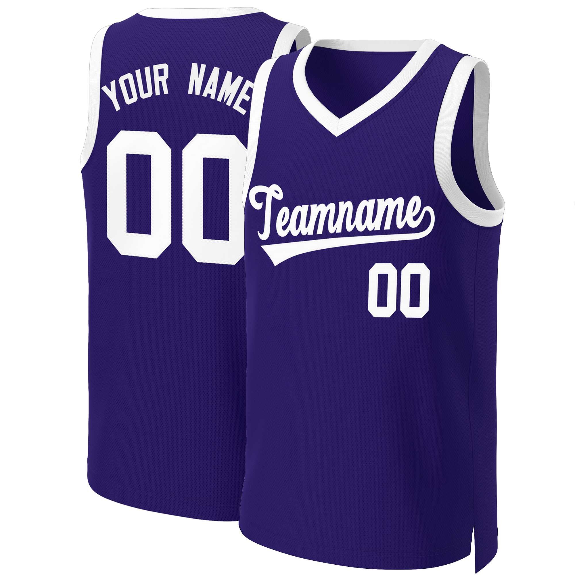 Custom Purple White Classic Tops Basketball Jersey | KXKSHOP