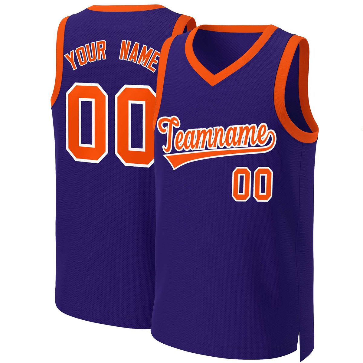 Custom Purple Orange-White Classic Tops Basketball Jersey | KXKSHOP