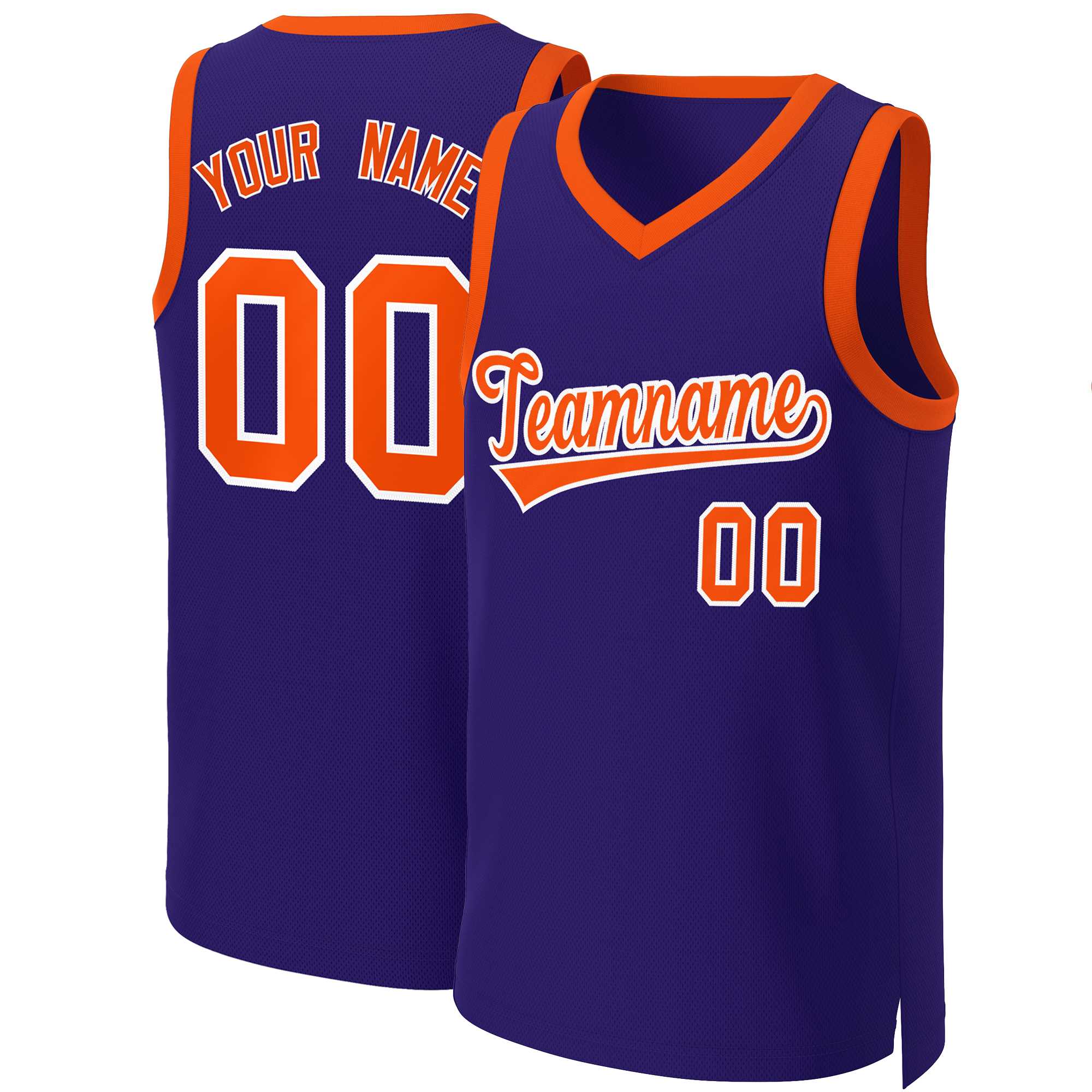 Custom Purple Orange-White Classic Tops Basketball Jersey | KXKSHOP